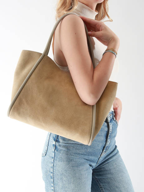 Sac BandouliÃ¨re Velvet Caviar Cuir Milano Beige velvet caviar VC24021 vue secondaire 1