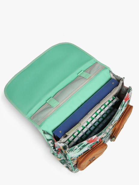 Wheeled Schoolbag 2 Compartments Cameleon Green vintage fantasy PBVGCA38 other view 3