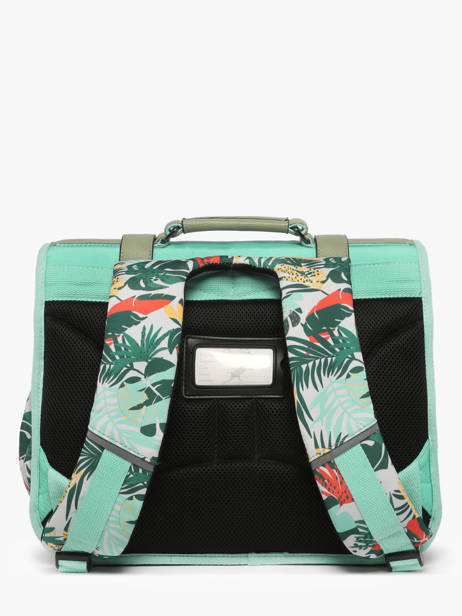Wheeled Schoolbag 2 Compartments Cameleon Green vintage fantasy PBVGCA38 other view 4