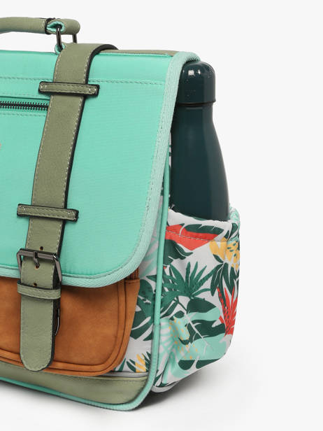 Wheeled Schoolbag 2 Compartments Cameleon Green vintage fantasy PBVGCA38 other view 5