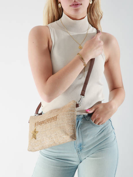 Sac BandouliÃ¨re Panama Papier Les tropeziennes Beige panama TZ02 vue secondaire 1