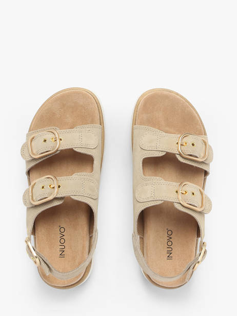 Sandals In Leather Inuovo Beige women D53026 other view 3