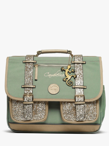 Satchel For Kids 2 Compartments Cameleon Green vintage fantasy CA38