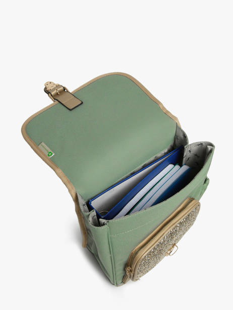 1 Compartment Backpack Cameleon Green vintage fantasy SD30 other view 3