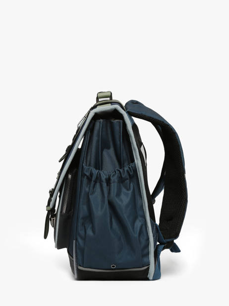 Cartable Enfant 3 Compartiments Cameleon Bleu vintage urban CA41 vue secondaire 2