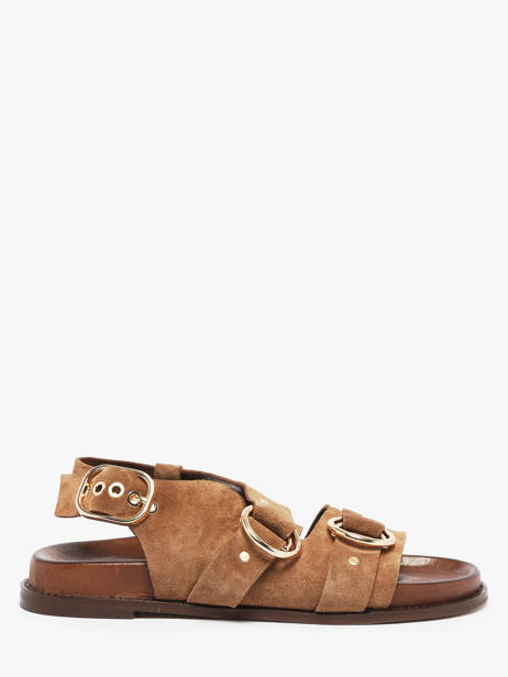 Sandals In Leather Inuovo Brown women D51011