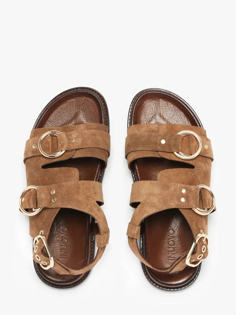 Sandals In Leather Inuovo Brown women D51011 other view 3
