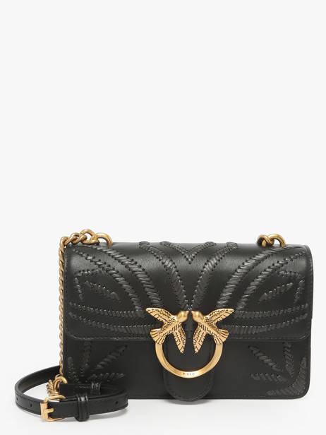Sac Bandoulière Love Bag Icon Cuir Pinko Noir love bag icon A2C3