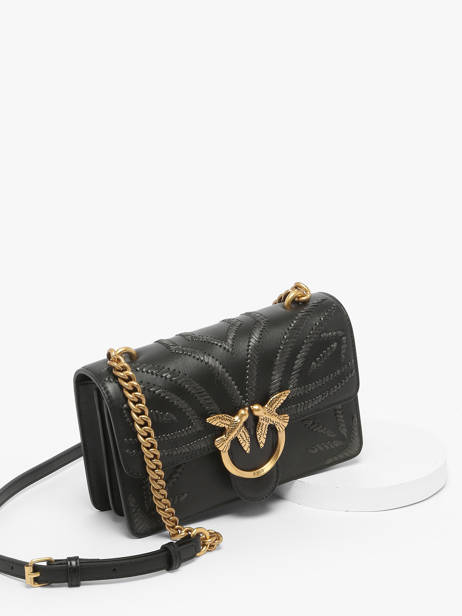 Sac Bandoulière Love Bag Icon Cuir Pinko Noir love bag icon A2C3 vue secondaire 2