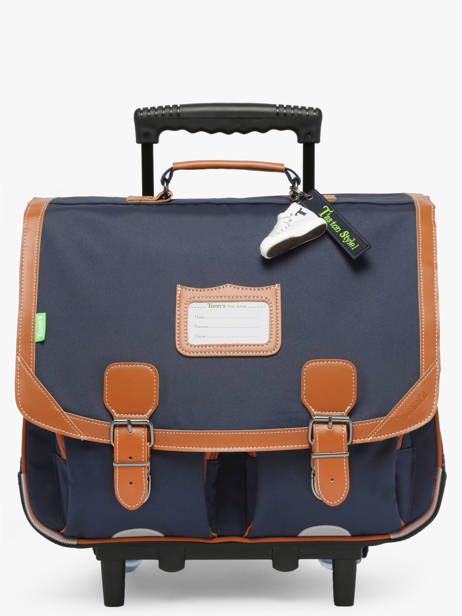 2-compartment Wheeled Satchel Tann's Blue les fantaisies g - 22-43111 other view 1