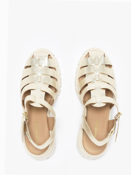 Sandals Bayla In Leather Les tropeziennes Gold women BAYLA other view 3