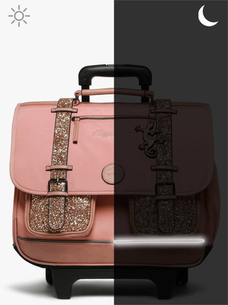 Cartable à Roulettes 3 Compartiments Cameleon Rose vintage fantasy CR41 vue secondaire 9