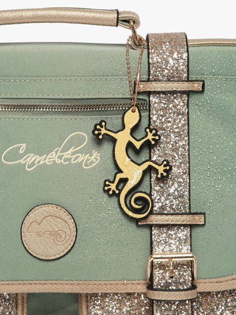 Satchel For Kids 2 Compartments Cameleon Green vintage fantasy CA38 other view 6