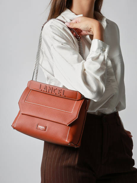 Shoulder Bag Ninon Leather Lancel Red ninon A13782 other view 2