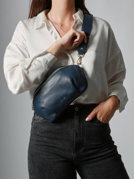 Sac Banane M Tradition Cuir Etrier Bleu tradition ETRA022M vue secondaire 1