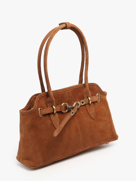 Shoulder Bag Velvet Leather Milano Brown velvet VE260610 other view 2