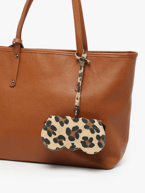 Sunglass Case Leather Milano Beige velvet leopardo VL25069 other view 1