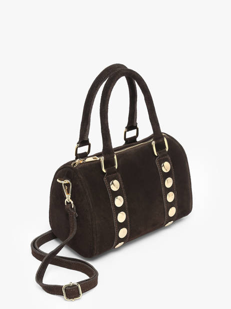 Handbag Velvet Leather Milano Brown velvet VE25066 other view 2