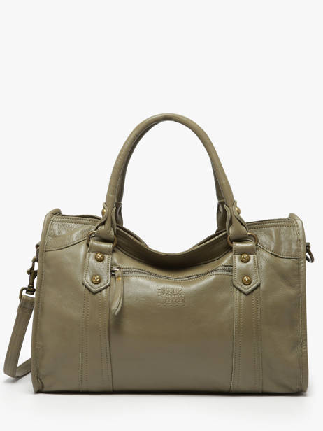 Sac PortÃ© Main Cow Cuir Basilic pepper Vert cow BCOW22