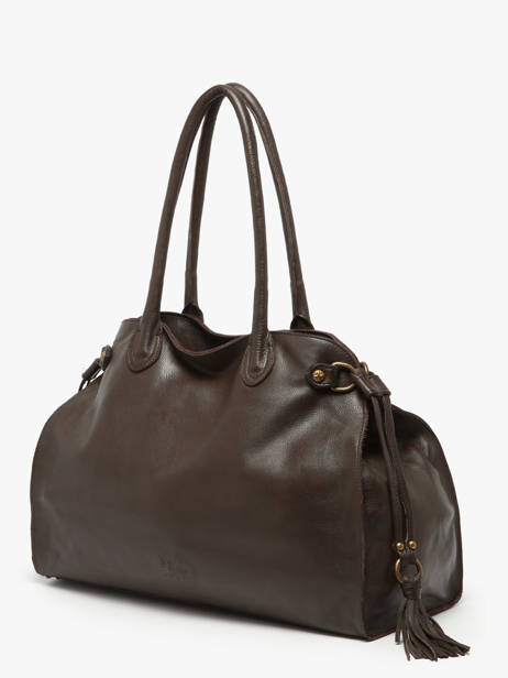 Shoulder Bag Cow A4 Leather Basilic pepper Brown cow BCOW85 other view 2