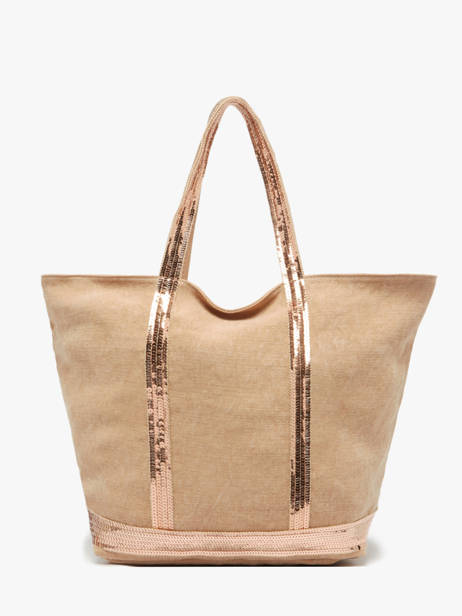 Medium Zipped Le Cabas Tote Bag Linen Sequins Vanessa bruno Beige cabas lin 31V40378 other view 4