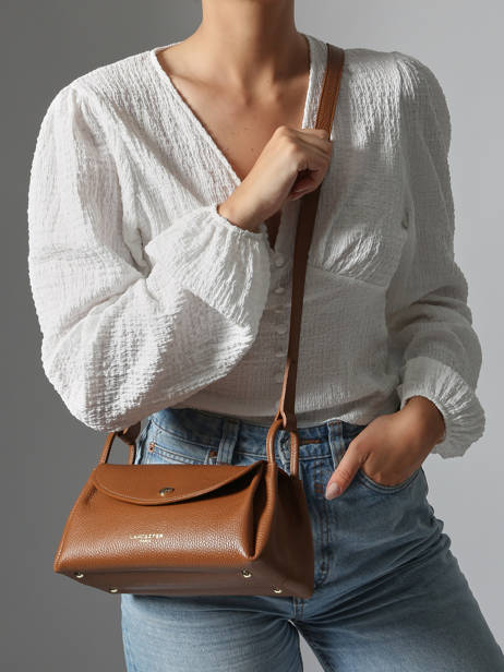 Shoulder Bag Accordeon Double Leather Lancaster Brown accordeon double 88 other view 1