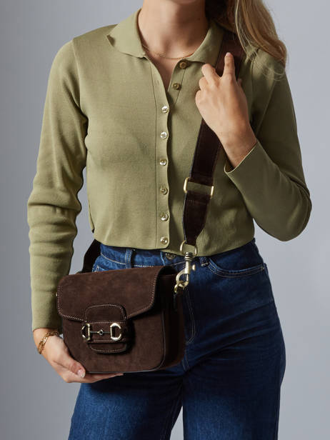 Shoulder Bag Velvet Leather Milano Brown velvet VE260611 other view 1