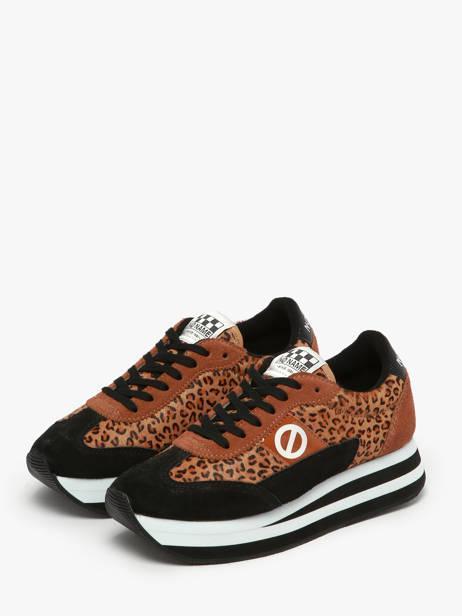 Platform Sneakers Flex M Jogger In Leather No name Brown women IMHP01KC other view 2