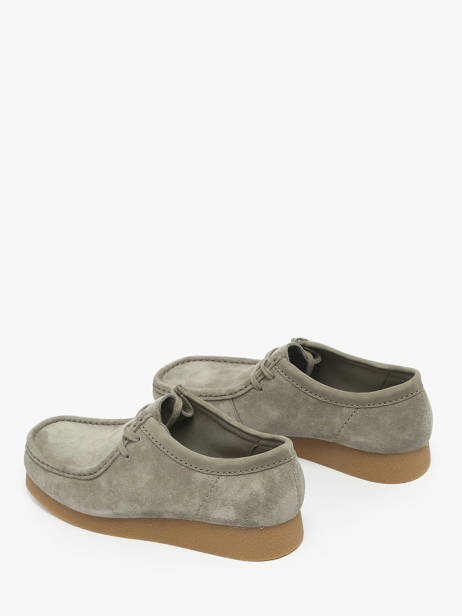 Moccasins Wallabee In Leather Clarks Green men 26183447 other view 3