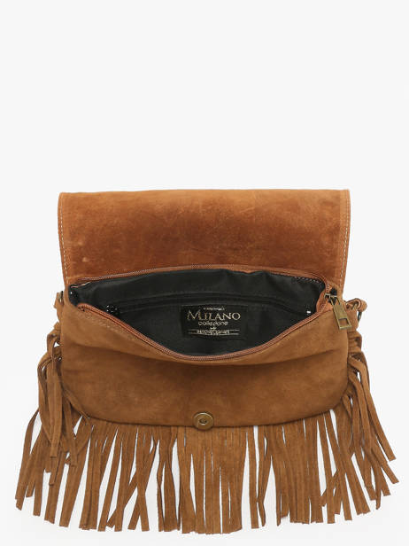 Shoulder Bag Velvet Leather Milano Brown velvet VE241115 other view 3