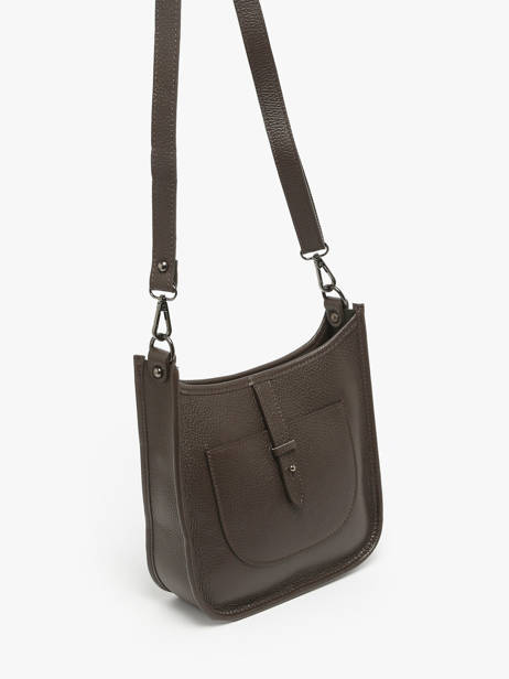 Sac Bandoulière Caviar Cuir Milano Marron caviar CA25067 vue secondaire 2