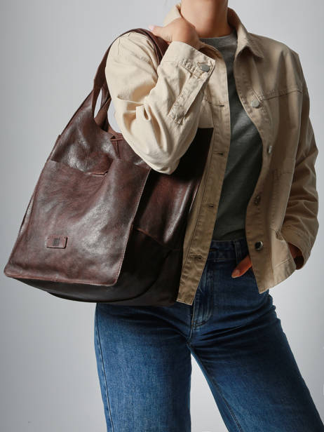 Sac Porté épaule Heritage Cuir Biba Marron heritage HOM1L vue secondaire 1