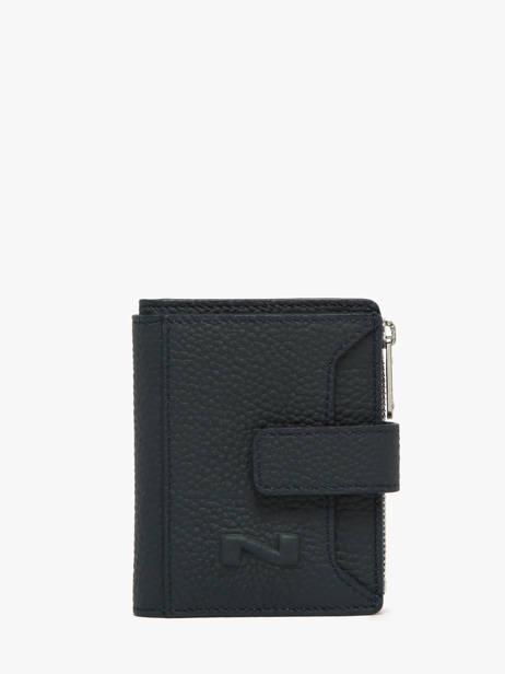 Porte-cartes Porte-monnaie Original Cuir Nathan baume Bleu original n 102N