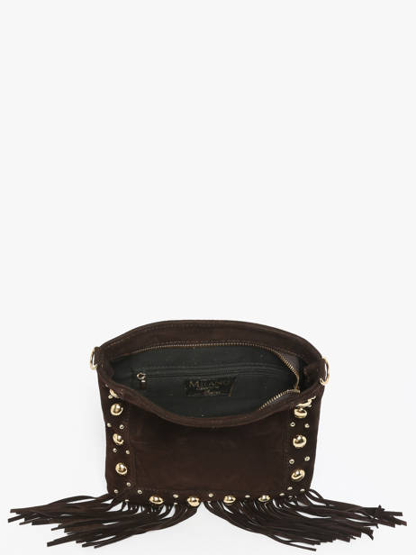 Shoulder Bag Velvet Leather Milano Brown velvet VE25061 other view 3