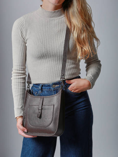 Sac Bandoulière Caviar Cuir Milano Marron caviar CA25067 vue secondaire 1