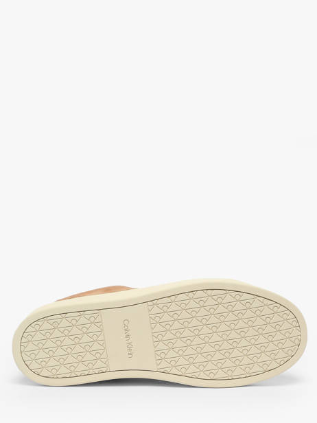 Sneakers In Leather Calvin klein jeans Brown men YM01434 other view 5