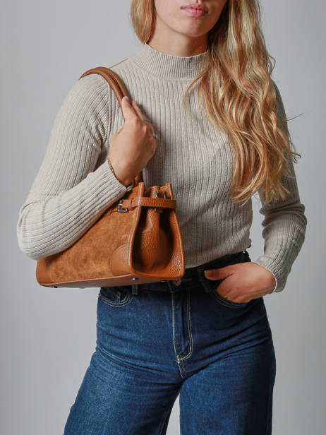 Shoulder Bag Velvet Caviar Leather Milano Brown velvet caviar VC25062 other view 1