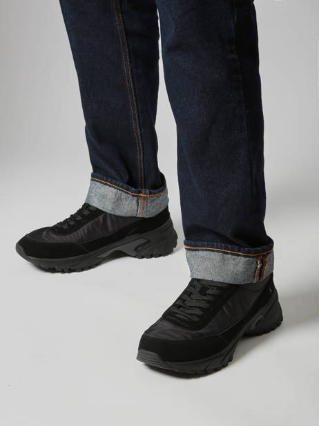 Sneakers In Leather Calvin klein jeans Black men YM01292 other view 1