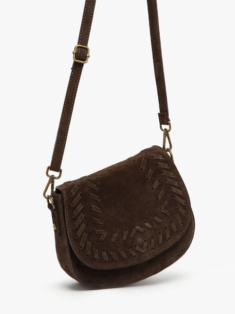 Sac Bandoulière Velvet Cuir Milano Marron velvet VE25062 vue secondaire 2