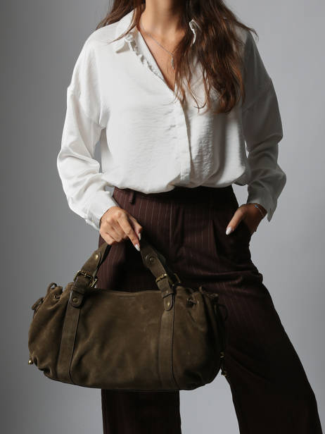 Sac Porté épaule Folk Cuir Gerard darel Vert folk DCS01407 vue secondaire 1