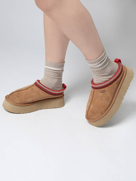 Chaussons Plateforme Tazz Ii En Cuir Ugg Beige accessoires 1174471 vue secondaire 1