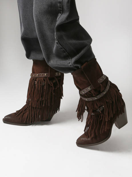 Santiago Boots In Leather Metisse Brown women XD2128 other view 1