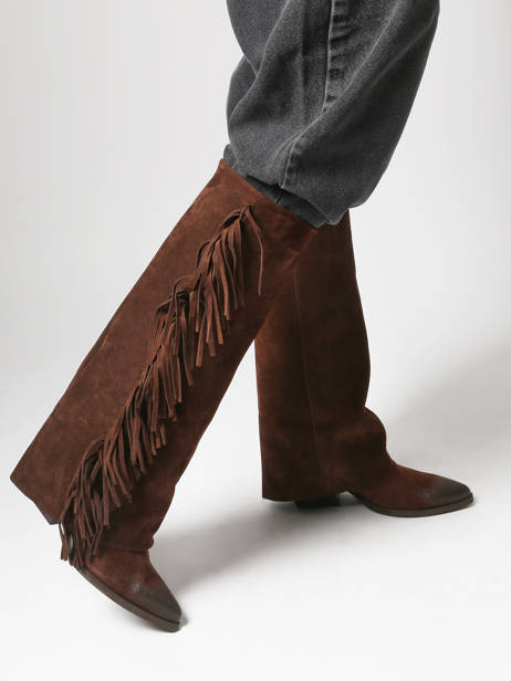 Heeled Boots In Leather The icona Brown women TX565 other view 1