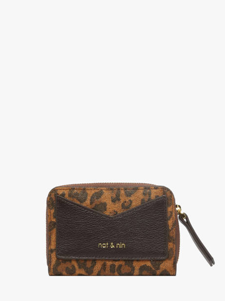 Coin Purse Leather Nat et nin Brown vintage PIA