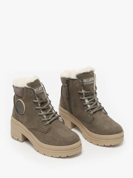 Heeled Boots In Leather Palladium Green women 99527281 other view 1