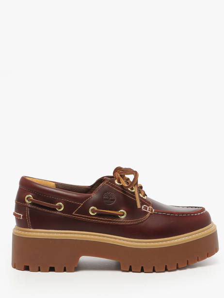 Platform Boat Shoes In Leather Timberland Brown women 2QDMD571