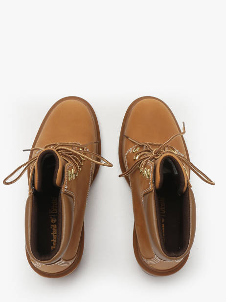 Heeled Boots In Leather Timberland Brown women 2CKCEN11 other view 3