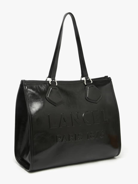 Zipped Tote Bag In Naplack Leather Lancel Black cabas d'ete A13770 other view 2