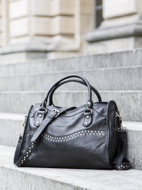 Sac PortÃ© Main Cuir Basilic pepper Noir glam BGLA22