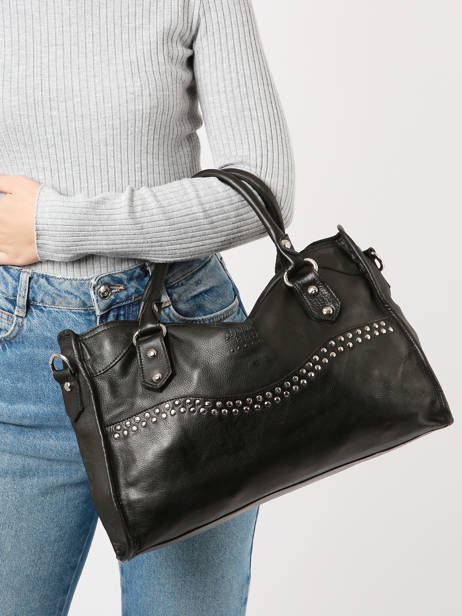 Sac PortÃ© Main Cuir Basilic pepper Noir glam BGLA22 vue secondaire 2